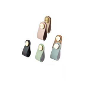 Poignée de tiroir en <span class=keywords><strong>cuir</strong></span> Pu, boutons en laiton, Offre Spéciale - Product Image 4