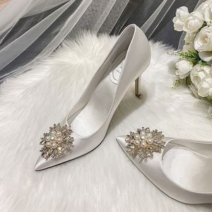Size 33-43 Wedding Talon Haut Slipper Elegant Bride <b>White</b> Designer Shoes Women <b>Heels</b> - Product Image 1