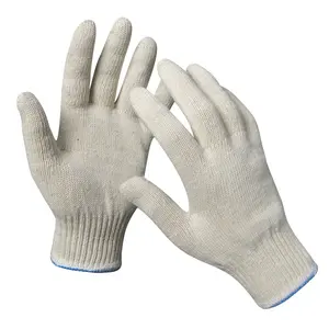 High Quality Korean Men Women Cheap Safety Labor Protection Garden White Cotton Knitted Hand Work Gloves