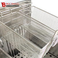 Friteuse électrique professionnelle pour cuisine de restaurant de restauration rapide, avec chariot filtrant à huile, friteuse en acier inoxydable