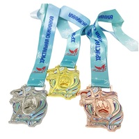 Médailles et trophées vierges pour sublimation, logo en alliage de zinc, médaille de course dorée, médaille de sport personnalisée en métal
