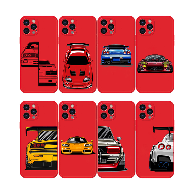 Dropshipping Sports Car Red TPU Cell Phone Case for iPhone 13 Pro Max 17 AIR