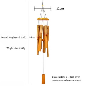 Carillons éoliens et cloches d'église traditionnels en <span class=keywords><strong>bambou</strong></span> écologiques pour la décoration de la maison et du jardin, cadeau d'anniversaire - Product Image 1