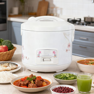 Mini cuiseur à riz électrique 2L avec minuterie mécanique, design rétro, revêtement antiadhésif en céramique et acier inoxydable, idéal pour dortoir - Product Image 4