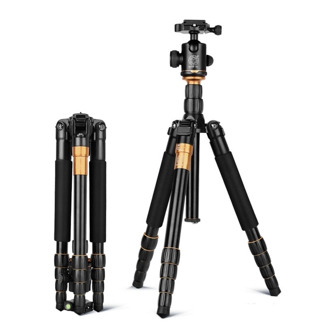 Q666 Portable Camera Magnesium Aluminium Monopod Traveling Tripod With Ball Head Pocket