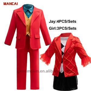 Rouge Clown Jack Film Costumes Veste Costume Pantalon Ensembles Fille Fête Déguisement Enfants Noël Halloween Cosplay Performance Costume - Product Image 1