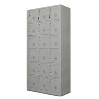 Armoire à casiers en acier de haute qualité à 18 portes, avec serrure à clé sécurisée, casiers de rangement métalliques pour bureau, salle de sport, école