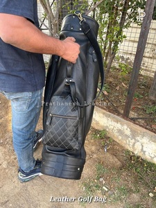 Sacs de golf en cuir 100% personnalisés, de luxe, OEM, pour chariot, vente en gros, en PU et cuir véritable, haute qualité, tendance 2025, sac de golf PLBGB en cuir premium - Product Image 2