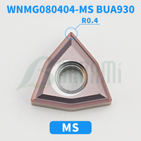 BAHRAMI WNMG080404/08-MS AITiN Alat Bubut Eksternal Berlapis HRC45 dengan Mata Pisau 40mm Bentuk Segitiga untuk Pusat Bubut CNC