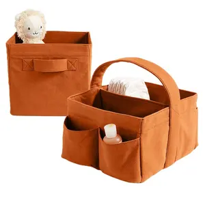 Tenace pratique feutre couche caddy organisateur momie sac de rangement déménageur durable tout-petits sac à couches large double sac à couches