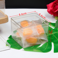Contenant Carré Transparent en Plastique PET pour Desserts Tiramisu, Biscuits, Pâtisseries, Aliments et Fruits Secs avec Couvercle