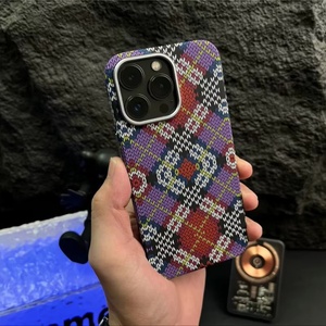 Design Case for iPhone 14/15 Pro Max Classic Kevlar Texture Slim <b>PC</b> Magnetic Cover for iPhone 13 Pro Max 16 Pro - Product Image 4