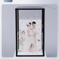 Art créatif veilleuse cadre photo chambre chevet romantique pleine maison verre cadre photo Led cadre photo