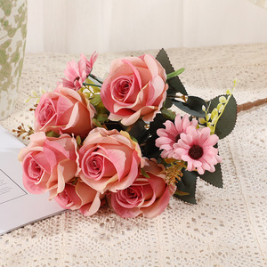 Ramo de Rosas Artificiales, 11 Cabezas, Flor de Seda de Alta Simulación, Decoración para el Hogar, Adorno para Sala de Estar, Regalo para el Día de San Valentín - Product Image 3