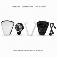Phare de moto Z06 LED Projecteur en V DRL Fumé – Remplacement de lampe avant pour moto et scooter – Amélioration