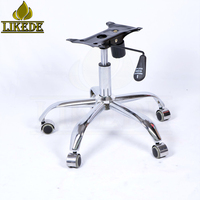 Base de chaise de bureau en métal chromé avec roulettes, mécanisme d'inclinaison rotatif réglable en hauteur, cinq étoiles, griffes