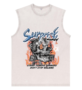 Chaleco Oversize Lavado con Gráfico de <span class=keywords><strong>Castillo</strong></span> Oscuro, Luna y Brújula, Estilo Retro Gótico Streetwear, con Texto 'Dawn Light', Top Hip Hop para <span class=keywords><strong>Hombre</strong></span>, Almacén de EE. UU. - Product Image 6