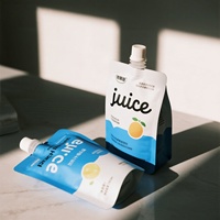Logo personnalisé support pochette bec en plastique pour jus de fruits boissons sportives lait thé café aliments liquides en CPP pour salade