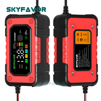 Chargeur de batterie intelligent automatique pour moto et voiture 12V 7A universel pour batteries au plomb, LiFePO4, GEL, AGM, EFB 12V avec réparation par impulsions