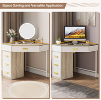 Bureau d'angle pour le bureau à domicile au design innovant avec 4 tiroirs, bureau d'ordinateur avec tiroirs