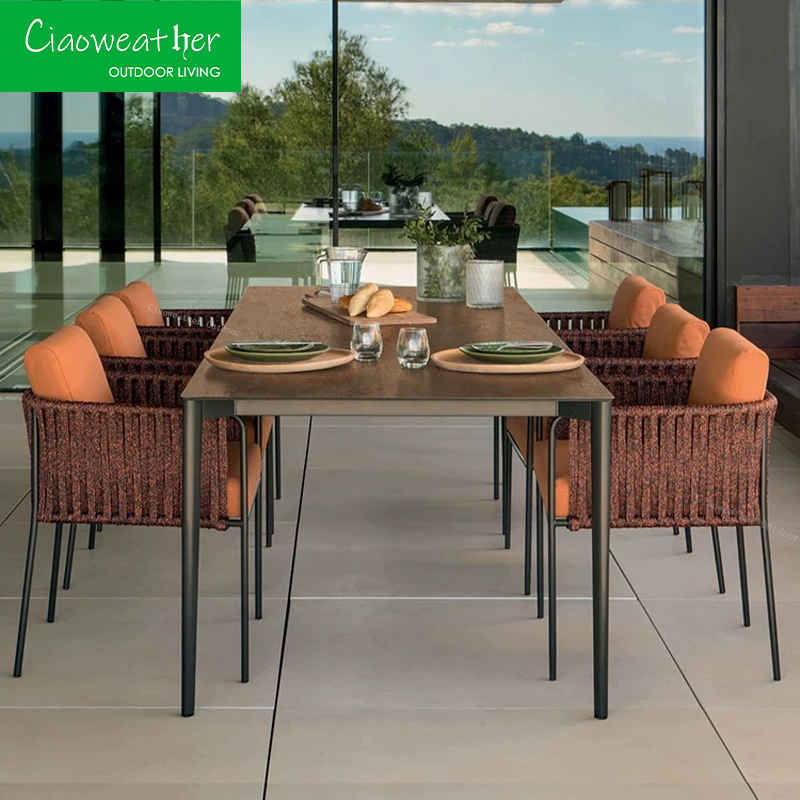 Luxury Portable Outdoor Dining Rope Chair