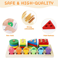 Juguetes Montessori para Niños Pequeños, Bloques de Madera para Clasificar y Apilar, Juguetes de Aprendizaje Temprano Preescolar, Reconocimiento de Colores, Clasificador de Formas, Rompecabezas