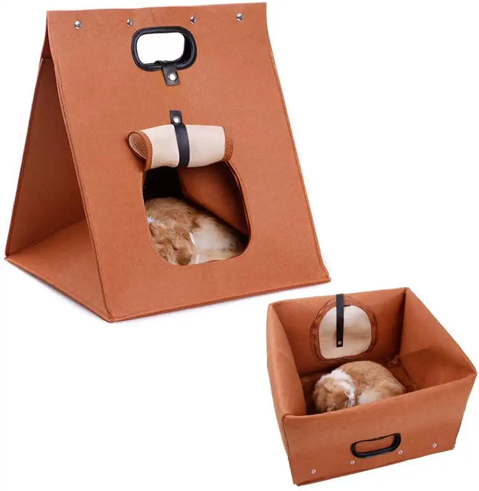 Sıcak satış çok fonksiyonlu taşınabilir kedi keçe yatak katlanabilir ve nefes köpek kedi seyahat çantası çanta