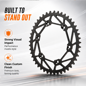 Pignone Posteriore per Moto Fuoristrada <span class=keywords><strong>Yamaha</strong></span> <span class=keywords><strong>Yz</strong></span> 125 / <span class=keywords><strong>Yz</strong></span> 250 / <span class=keywords><strong>Yz</strong></span> <span class=keywords><strong>250f</strong></span> / 450f, Pignone in Acciaio al Carbonio 520 46 48 50 Denti Nero - Product Image 4