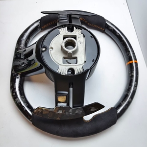 Volant personnalisé pour <span class=keywords><strong>Mercedes</strong></span> Benz AMG GT G63 W213 W223 W206 W205 W204 A45 GLA45 E63 G65 X290 en fibre de carbone forgée et cuir - Product Image 2