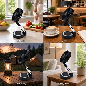 Magnetischer Handy-Ventilator, faltbarer Ringhalter, verstellbarer Winkel, wiederaufladbar, 1000 mAh USB, leicht, tragbar, für Selfies und Videos - Product Image 4