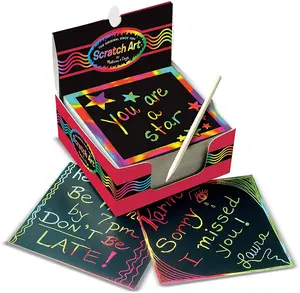 DIY arte Craft Night View papel para rascar pintura de arco iris bocetos almohadillas rascador para adultos y niños