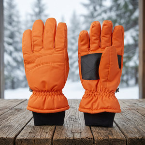 Athletic International Ski Gloves Full Finger White Black Polyester Waterproof Windproof Thermal Insulated Winter Outdoor Use - Product Image 3