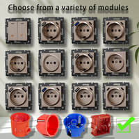 Prise de courant NOVSKI série F en PVC, norme européenne, avec modules dorés, ports USB A et C compatibles SDK, anti-effraction, pour usage domestique