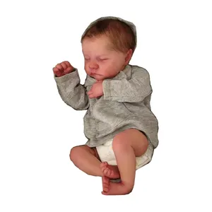 Boneka bayi baru lahir Bebe terlahir kembali silikon lembut 48cm kulit 3D dengan pembuluh darah empedu