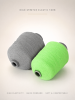 Fil de polyester Spandex teint à âme en filé, haute ténacité, qualité uniforme, technique OE, torsion personnalisée pour tricotage et tissage de chaussettes