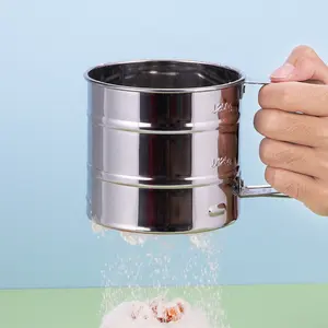 プロのベーキング食品グレードのふるいカップステンレス鋼小麦粉ふるい