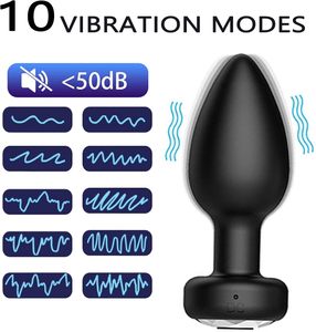 Vibrerende anale plug set met 10 vibratiemodi, seksspeeltjes voor volwassenen, prostaatmassagestokjes voor mannen en vrouwen - Product Image 3