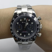 Montre en quartz personnalisée avec mouvement VK64, boîtier et bracelet en acier inoxydable, montre de luxe haut de gamme
