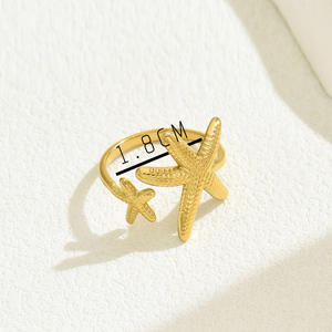 Bague étoile de mer Personnalité Ins Design Sense Bague d'ouverture réglable étoile de mer pour les filles - Product Image 4