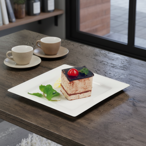 Service de <span class=keywords><strong>vaisselle</strong></span> carré <span class=keywords><strong>en</strong></span> porcelaine blanche, design moderne, origine Guangdong, vente <span class=keywords><strong>en</strong></span> <span class=keywords><strong>gros</strong></span> bon marché pour la maison, les restaurants et les hôtels - Product Image 1