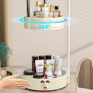 Portaspezie rotondi rotondi da <span class=keywords><strong>cucina</strong></span> a 2 livelli 360 rotante per piatto portatevola olio aceto scaffale per soggiorno - Product Image 6
