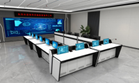 Bureau de réunion multi-personnes personnalisé avec éclairage LED, poste de travail, centre de surveillance, bureau de réunion de luxe réglable