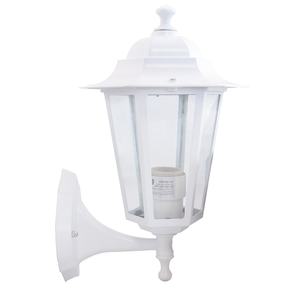 Lanterne de jardin - lanterne blanche avec douille E27, idéale pour une utilisation en extérieur, fabriquée en matériaux résistants aux intempéries. - Product Image 1