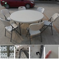 Tables pliantes rondes en plastique de 1,20 m pour banquets, restaurants, 8 à 10 places, pour événements et réceptions – Vente en gros