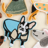 Patch brodé sur ordinateur - Patch original mignon auto-adhésif en forme de chien pour accessoires de mode, coques de téléphone, chaussures