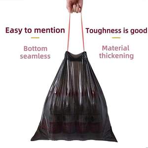 ถุงขยะพลาสติกสีดำมีเชือกผูกปากถุงใส่โลโก้ตามสั่งคุณลักษณะด้านความปลอดภัย - Product Image 6