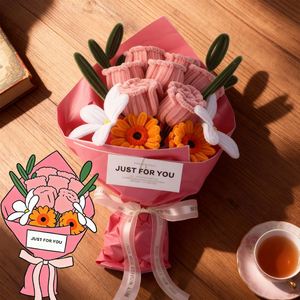 Rose Sunflower Pipe Cleaners Bouquet <b>DIY</b> <b>Kit</b> Includes Wrapping Paper Ribbon Stems Make a Complete Gift Bouquet - Product Image 4