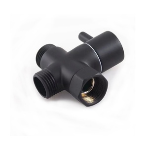 Válvula desviadora de 3 vías de repuesto G1/2 x G1/2 x G1/2 de latón para grifo dispensador de agua y cabezal de ducha de mano, color negro - Product Image 1