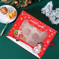 Scatola di torta di natale con finestra di plastica trasparente customizzata di cottura biscotti per dolci