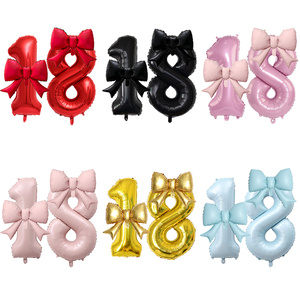 Venta al por Mayor de Sets de Globos de Aluminio con Número 18 para Cumpleaños, Decoración para Ceremonias de Mayoría de Edad - Product Image 1